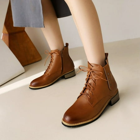 

AXXD Low-heeled Ankle Boots Hiking Boots Women Thanksgiving Day Fall Shoes For Women 2022 Ankle-High Rain Boots Girls Ladies Work Winter Shoes For Clearence