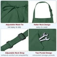 thumbnail image 4 of Uxcell Polyester 82cm x 68cm Kitchen Cooking Aprons Adjustable Bib Long Ties with 2 Pockets Green, 4 of 5