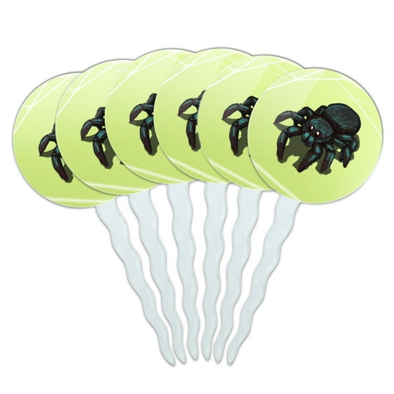 Cute Spider Cupcake Picks Toppers Decoration Set of 6