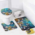thumbnail image 4 of Watercolor Wildflowers 4 Piece Shower Curtain Sets, with Non-Slip Rugs, Toilet Lid Cover And Bath Mat, for Bathroom Decor Set, 4 of 8