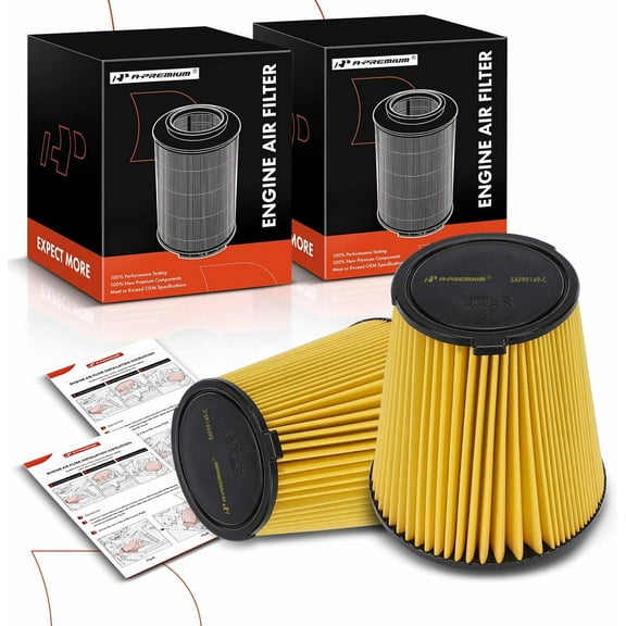 A-Premium 2-PC Front Engine Air Filter Compatible with Ford Mustang 2010-2012 5.4L, 2013 5.8L, 2014 5.8L, Replace# AR3Z9601A