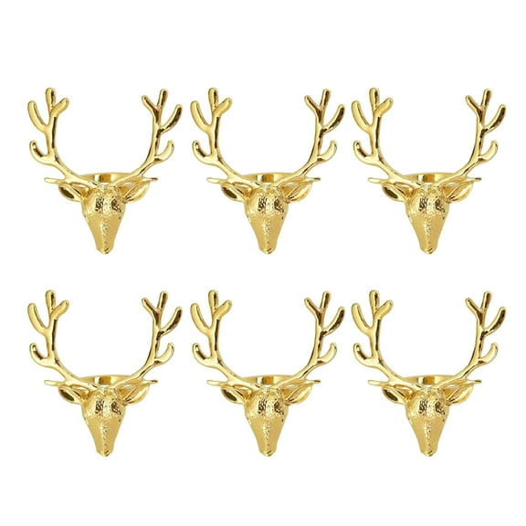 Set of 6 New Year Deer for Head Napkin Rings Holder For Wedding Napkins Ring Party Napkin Holders Wedding Christmas Gift