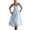 Blue, variant on Women's Summer Sling Backless Long Dress Sleeveless Solid Color A Line Bandage Casual Dress