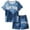Blue, variant on Hiijoy Toddler Boys Denim Outfits New York Print Short Sleeve T-Shirt Shorts Set,2-Piece