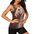 thumbnail image 2 of KLL Haired White Horse Print Womens Tank Top Sleeveless Workout Tops Athletic Running Shirts Yoga Gym Clothes-XX-Large, 2 of 7