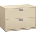 thumbnail image 2 of HON 2 Drawers Lateral Lockable Filing Cabinet, Putty, 2 of 5