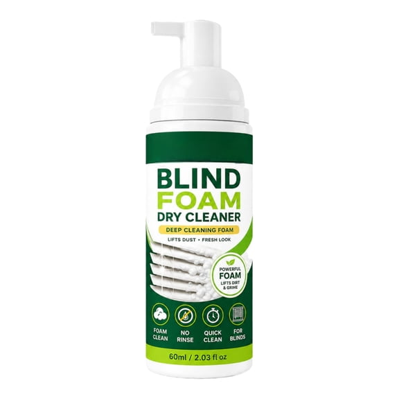 Blind Foam Cleaner Kit, 2.03 fl oz / 60 ml Dust and Stain Cleaning Spray with Towel for Window Blinds