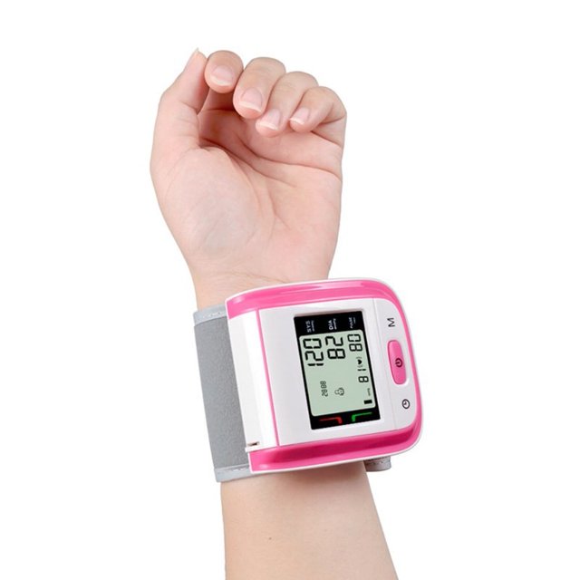 Monitor automático de presión arterial con estuche portátil, monitor de presión arterial de pulso irregular y brazalete ajustable para muñeca, perfecto para monitorear la salud, monitor automático de