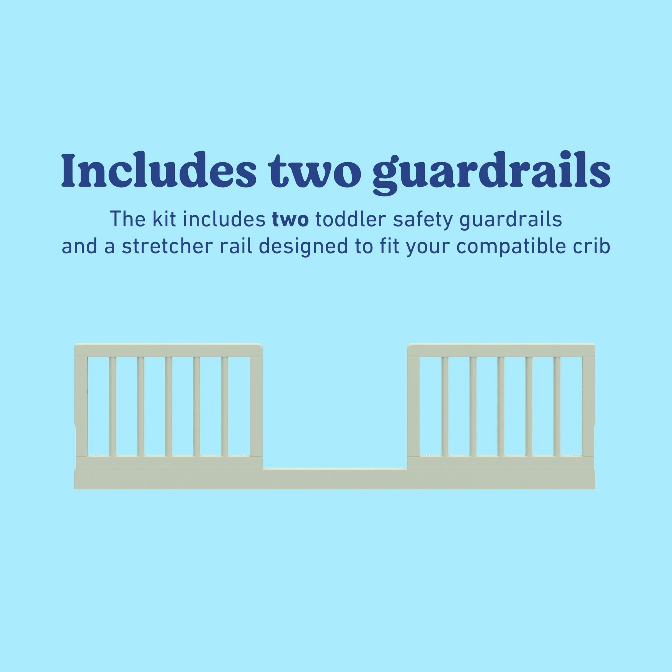 Storkcraft & Graco Universal Toddler Safety Guardrail Kit (Dowels) - Sage
