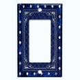 thumbnail image 5 of Metal Light Switch Plate Cover Blue Rhombus Snowflake Frame FRA044, 5 of 13