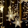 thumbnail image 2 of Cortina de luces Led, adornos navideños para el hogar, luces de carámbano de copo de nieve, decoración navideña, Año Nuevo 2022, 2 of 4