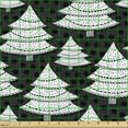 thumbnail image 2 of Ambesonne Christmas Fabric by the Yard Upholstery, Ornate Trees Polka Dots, 2 Yards, Charcoal Grey White, 2 of 5