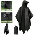 thumbnail image 3 of 3 In 1 Military Raincoat Hooded Waterproof Poncho For Motorcycle Camping Hiking Travel, 3 of 7