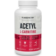 Jacked Factory Acetyl L Carnitine 750mg Supplement - Extra Strength L-Carnitine (ALCAR) for Energy, Body Recomposition, Memory & More - 120 Count