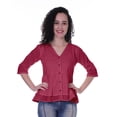 thumbnail image 1 of Moomaya Blouse Ethnique en Coton Peplum Col en V pour Femmes, 1 of 6