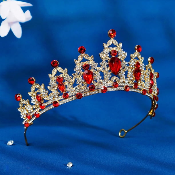 Red Crowns for Women,Red Tiaras for Women,Gold Crown Royal  display picture 2