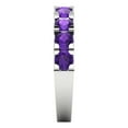 thumbnail image 4 of 1.53 ctw Wedding Band for Women - 18K White Gold Natural Amethyst Stackable Eternity Ring, 4 of 6