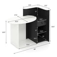 thumbnail image 3 of Costway Front Reception Counter Desk Checkout Office Desk with Open Shelf & Lockable Drawer Black, 3 of 10