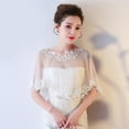 thumbnail image 4 of Bride Shawl Wedding Veil Elegant Embroidery Flower Shawl Bridal Shoulder Wrap, 4 of 10