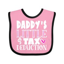 Inktastic Daddy's Little Tax Deduction Pink Hearts Boys or Girls Baby Bib