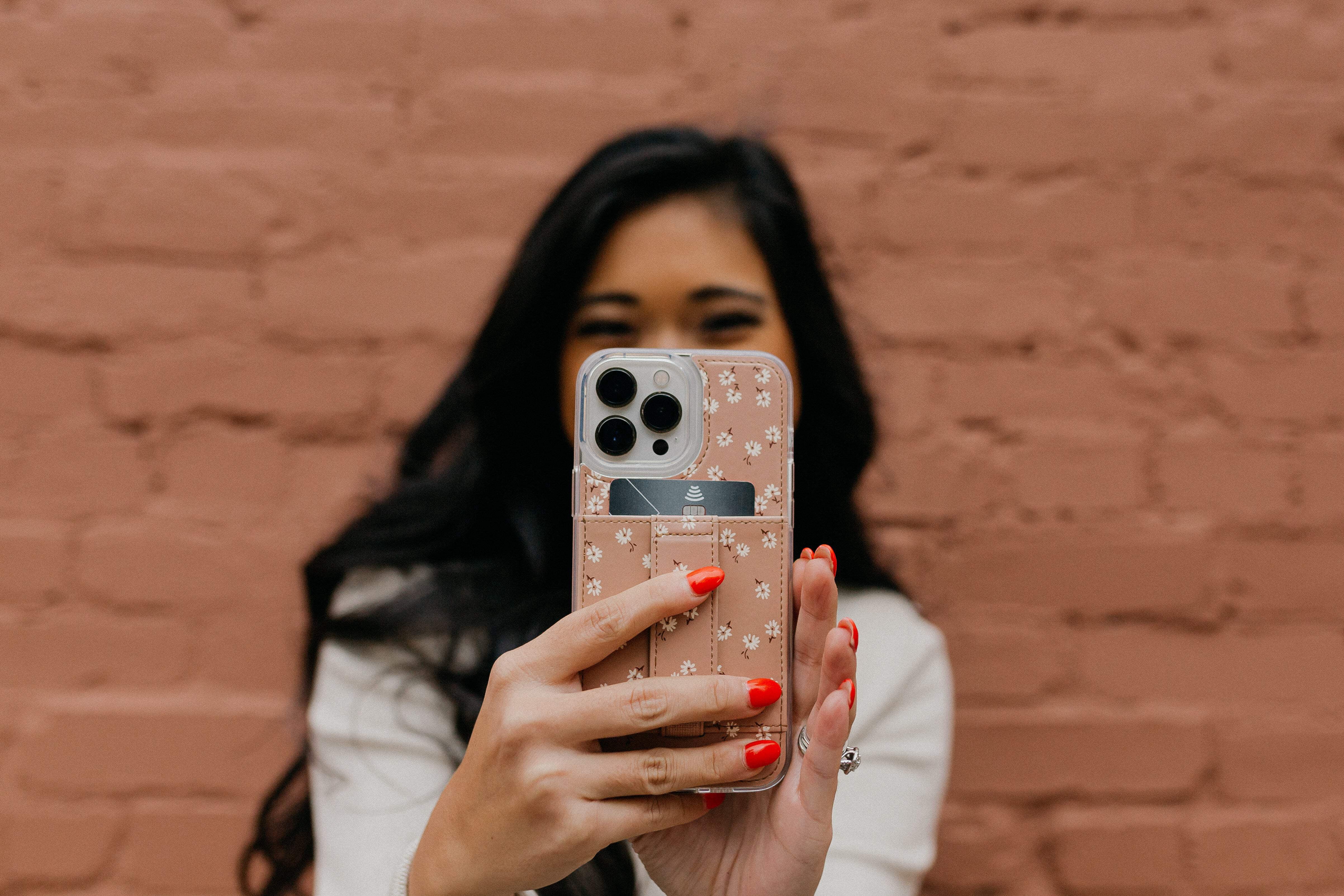 Walli Cases Falling For Floral Phone Case for iPhone 11 Pro with Wallet, Kickstand & Finger Strap