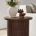 thumbnail image 6 of POVISON 19.69" Modern Minimalist Side Table, MDF, Walnut Veneer, 6 of 8