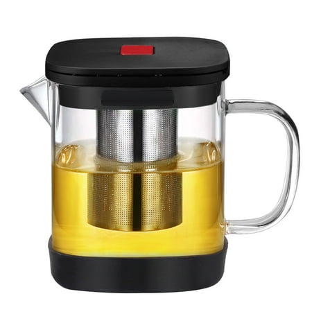

600ML Household Glass Teapot Heat Resistant Glass Teapot High Borosilicate Teapot with Stainless Steel Infuser Tea Maker Set