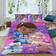 thumbnail image 2 of Doc McStuffins Conjunto de sábanas temático, trío de piezas, cómodo y amigable con la piel, diseño único, regalo de decoración para el hogar para familiares, amigos y fans,140cm *210cm, 2 of 6