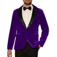 thumbnail image 1 of BLAZER DE VELVET CHIC PARA HOMBRE DE UN BOTÓN, TRAJE DE FIESTA PROM TUXEDO, CHAQUETA DE CENA M MORADO OSCURO, 1 of 6