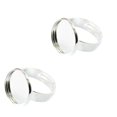 thumbnail image 1 of Base de anillo en blanco Sunnimix 2pcs Cabujón Bricolaje Blanco, 1 of 3