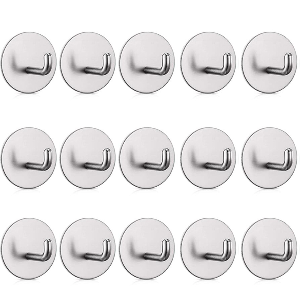 15Pack Adhesive Wall Hooks Heavy Duty Holder Hooks Hanger, Self