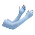 thumbnail image 1 of Guantes de protección solar de seda de hielo para hombres y mujeres, para verano, para montar al aire libre, pescar, mangas finas con pantalla táctil, largos, transpirables, para deportes, 1 of 2