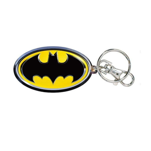 Metal Key Chain - DC Comic - Batman Logo Color Filled Pewter Toys New 45062