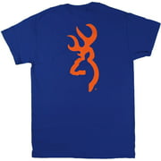Browning Mens Buckmark Tee Royal Blue Orange Short Sleeve T-Shirt Size Small