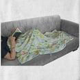thumbnail image 6 of Llama Soft Flannel Fleece Throw Blanket, Camels Animals Doodle with Cactus and Tribal Geometric Kids Children Cartoon, Cozy Plush for Indoor and Outdoor Use, 70" x 90", Multicolor, by Ambesonne, 6 of 6