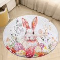 thumbnail image 5 of Easter Bunnies Rabbits Washable Round Rug -Circle Area Rugs for Nursery Bedroom, Vintage Non Slip Non Shedding Low Pile Carpet for Living Room Coffee Table Entryway, 5 of 7