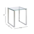 thumbnail image 2 of MOS Gem Modern Tempered Glass & Stainless Steel End Table - End Table, 2 of 3