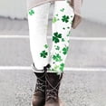 thumbnail image 6 of lcziwo Lightning Prime Today, St Patricks Day Leggings for Women High Waisted Tummy Control Workout Leggings Novelty Shamrock Leaves Print Irish Green Soft Yoga Pants Multicolor L, 6 of 7