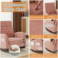 thumbnail image 4 of Ktaxon Rocking Accent Chair Glider Reading Chair Comfy Chenille Upholstered Single Sofa Rocker for Living Room, Nursery, Bedroom Pink, 4 of 10