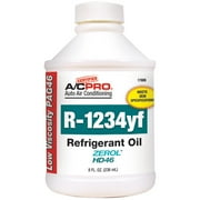 A/C Pro R1234YF Oil - Low Viscosity -46, Not For Use With Hybrid/Electric Vehicles With Non-Belt Driven Compressors , 8 oz. bottle, sold by bottle