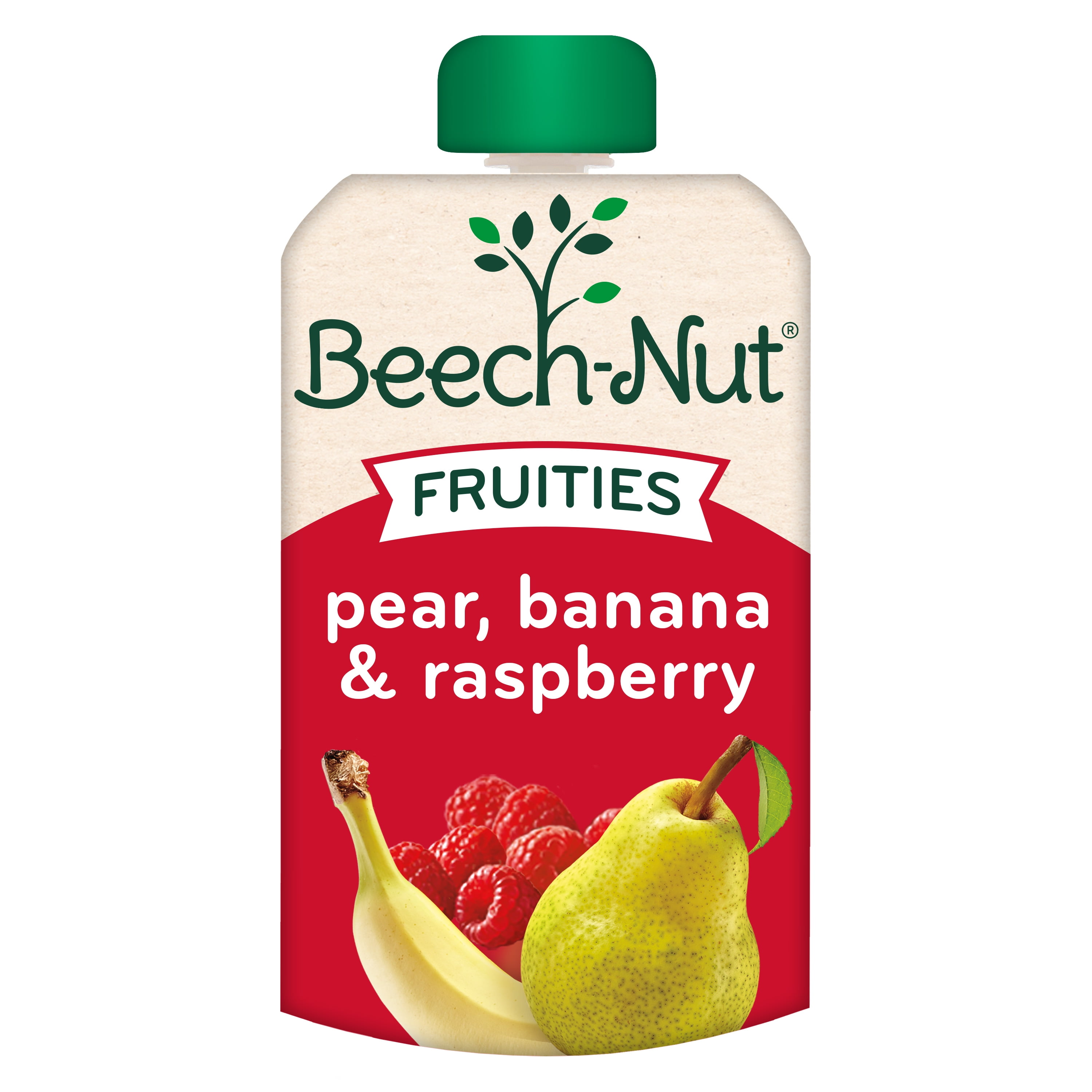 BeechNut Fruities Stage 2, Pear Banana & Raspberry Baby Food, 3.5 oz Pouch
