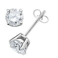 thumbnail image 3 of Mauli Jewels Ear Rings for Women 0.20 Carat Round White Diamond Solitaire Stud Earrings Carat 14K White Gold 4-prong, 3 of 5