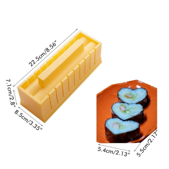 stanreset Kit de Fabrication de Sushi 5 Pcs/set Moule à Sushi en Forme de Cœur Outil de Fabrication de Sushi DIY pour Rouleaux de Riz Moule à Sushi Antiadhésif