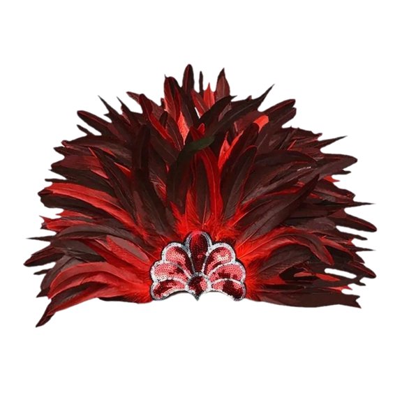 Yoetaun Women's Sequined Feathered Headband Exaggerated Headdress with Elastic Band for Carnivals Party Performs and Special Eve Color 10