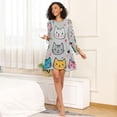 thumbnail image 4 of FORMRS Womens Long Sleeve Nightgowns Crew Neck Sleep Shirt Soft Pajamas Sizes S-3XL, Cute Cat Pattern, 4 of 8