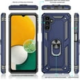 thumbnail image 2 of Galaxy A13 5G Case, Samsung A13 5G Case with HD Screen Protector, [Military-Grade] Magnetic Ring Holder Kickstand Shockproof Protective Phone Case for Samsung Galaxy A13 5G, Blue, 2 of 14