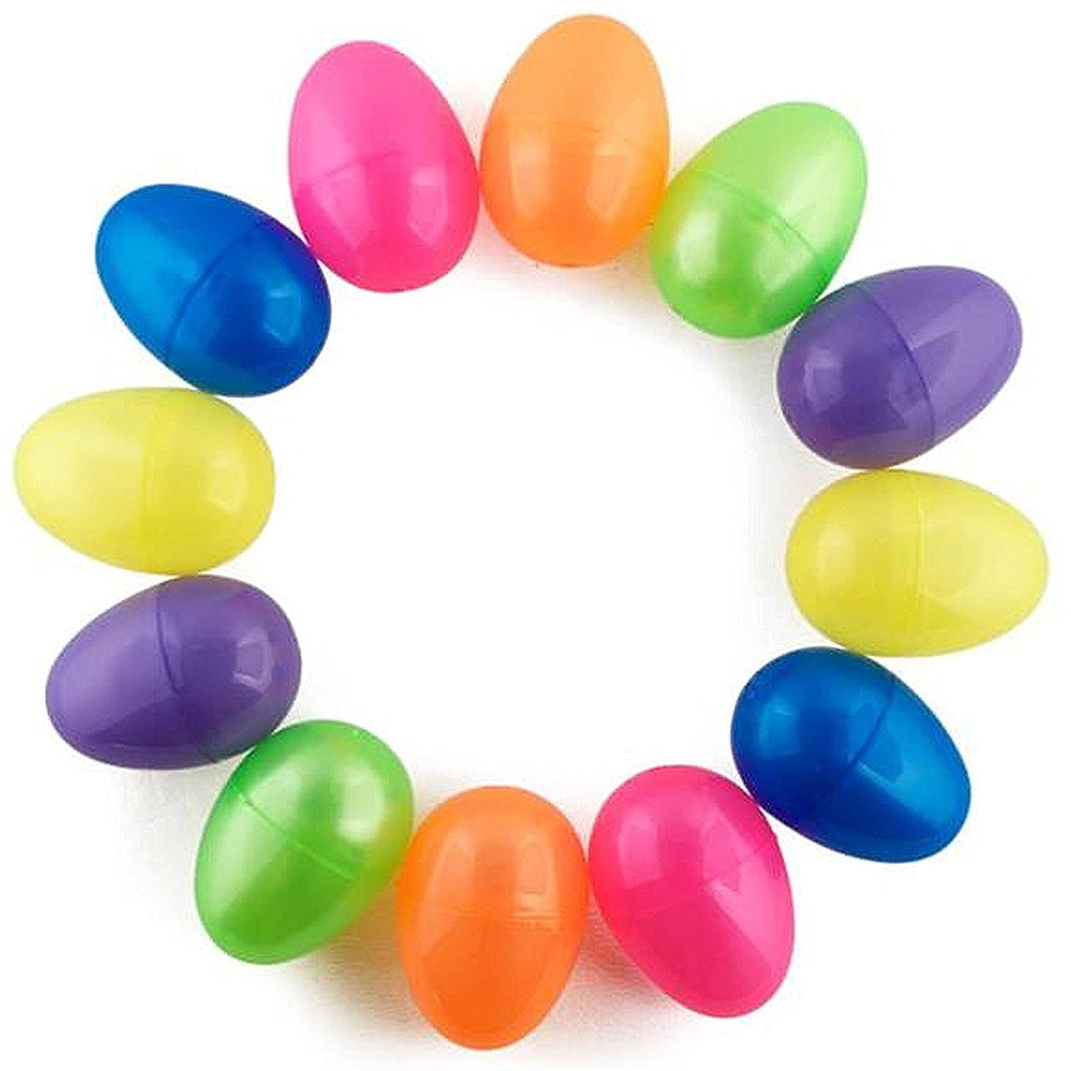 Reusable Bright Colours Two Part Fillable Plastic Easter Eggs Choice of Pack 