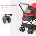 thumbnail image 6 of Pet Dog Stroller Four Wheels, Foldable with Storage Basket, Wagon for Cats, Dogs, Pet Babies Red, 6 of 6
