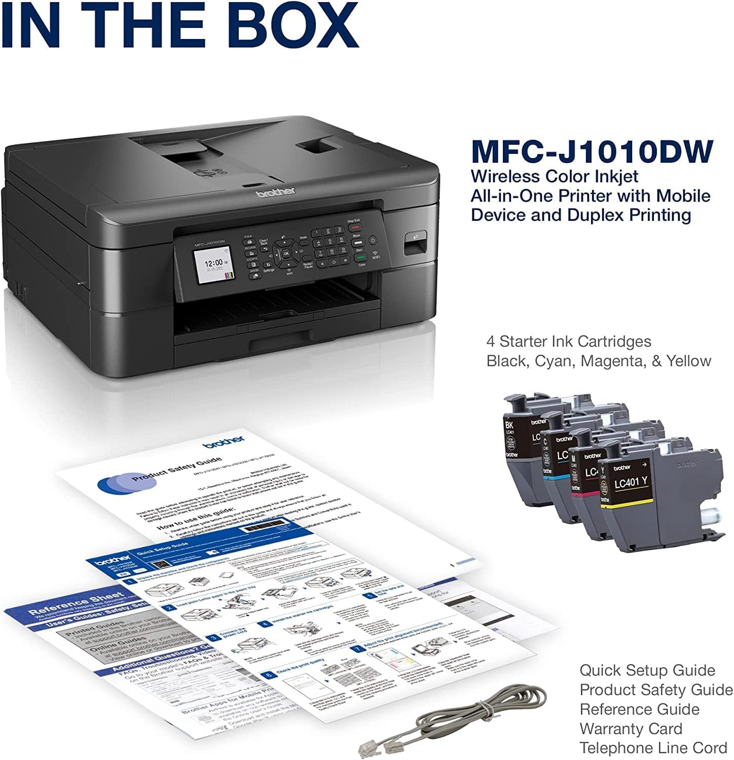 Brother MFC-J1010DW Inkjet All-in-One Printer with Wireless and Duplex Printing (Sold without manufacturer warranty)