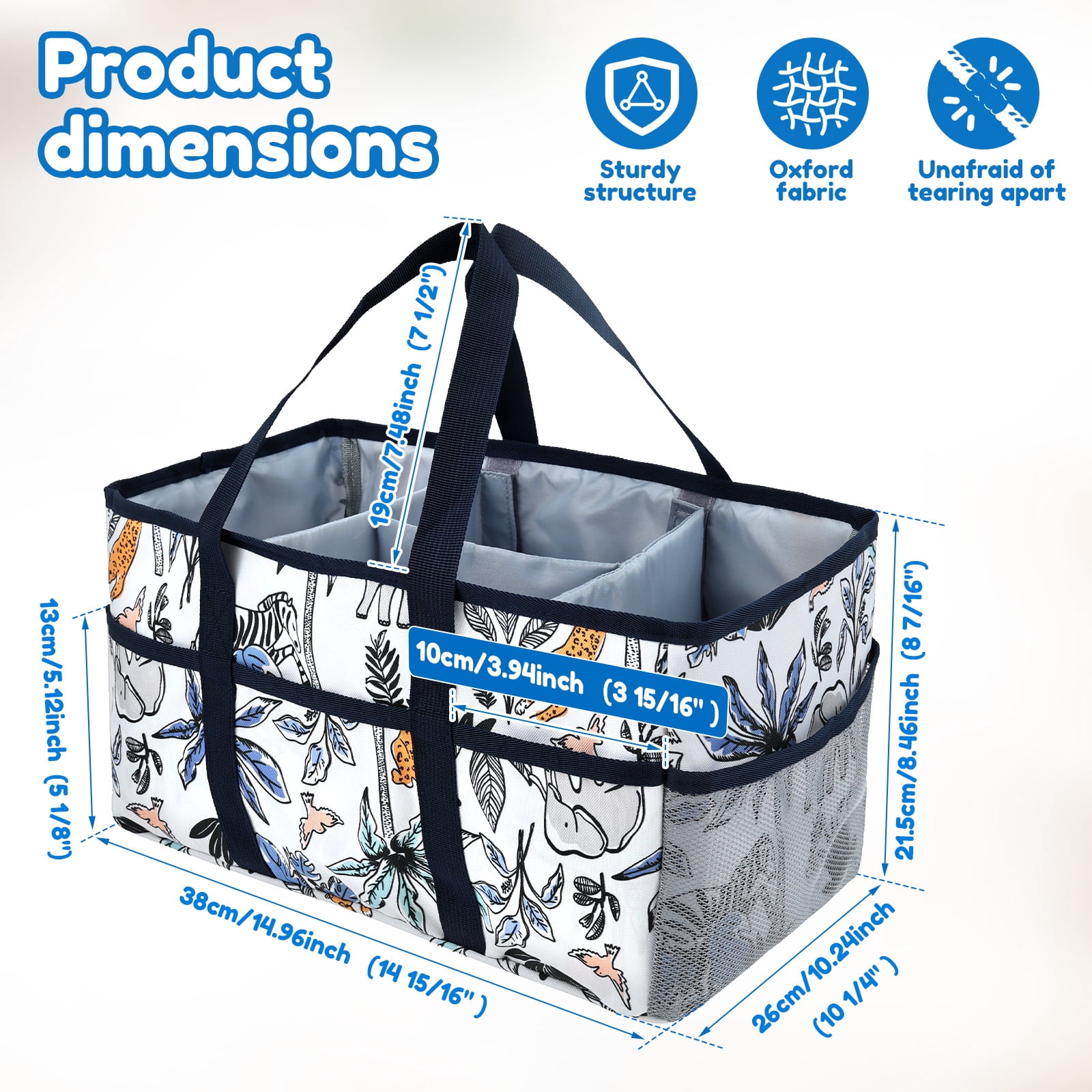 Diary Nappy Caddy Organiser Baby Diaper Caddy for Nappy Station Storage Basket for Newborn Essential Baby Shower Present for Girl Boy